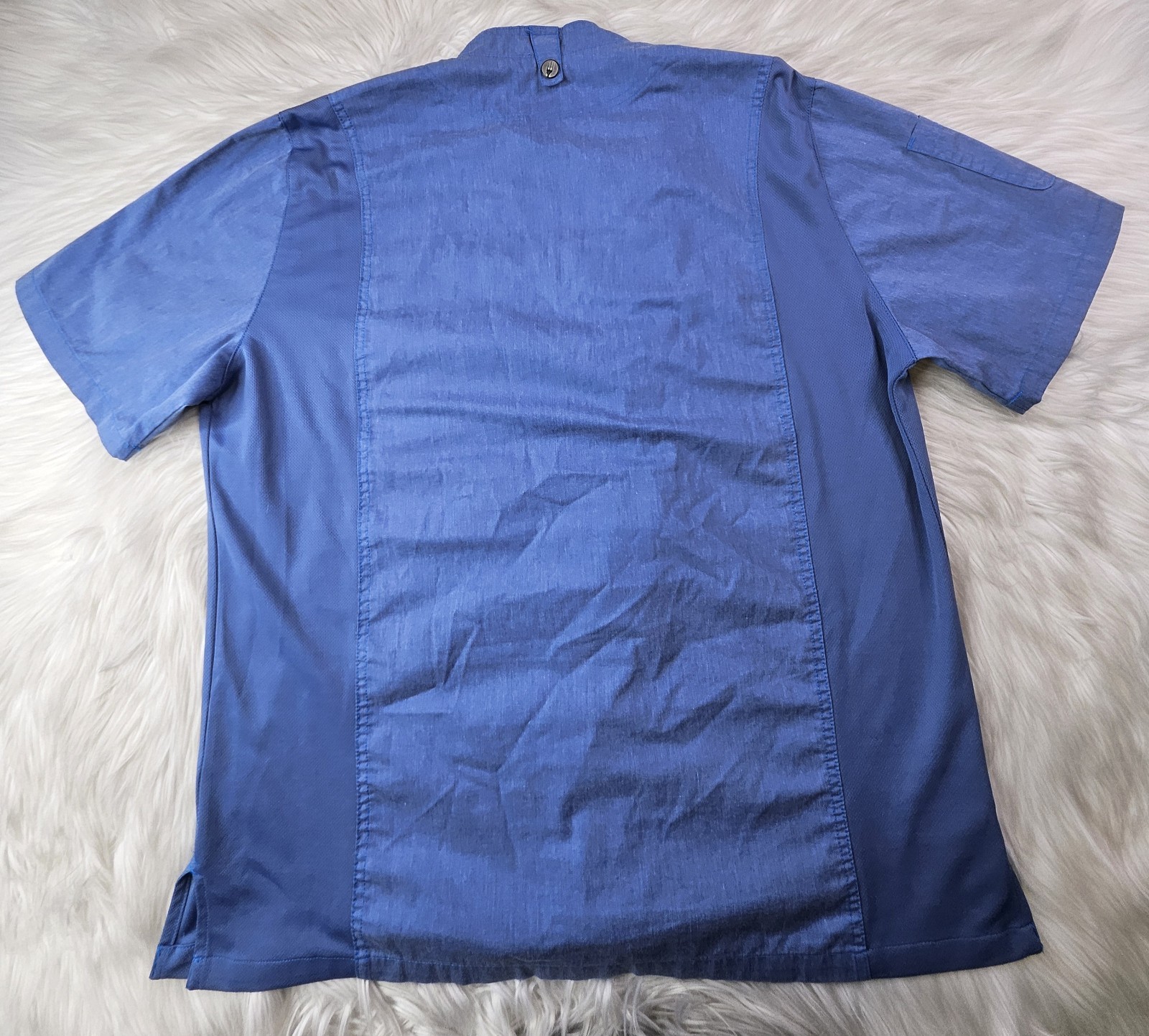 Chef Works Blue Sleeve Chef Shirt Full Front Zipper, SZ(XL) NWOT