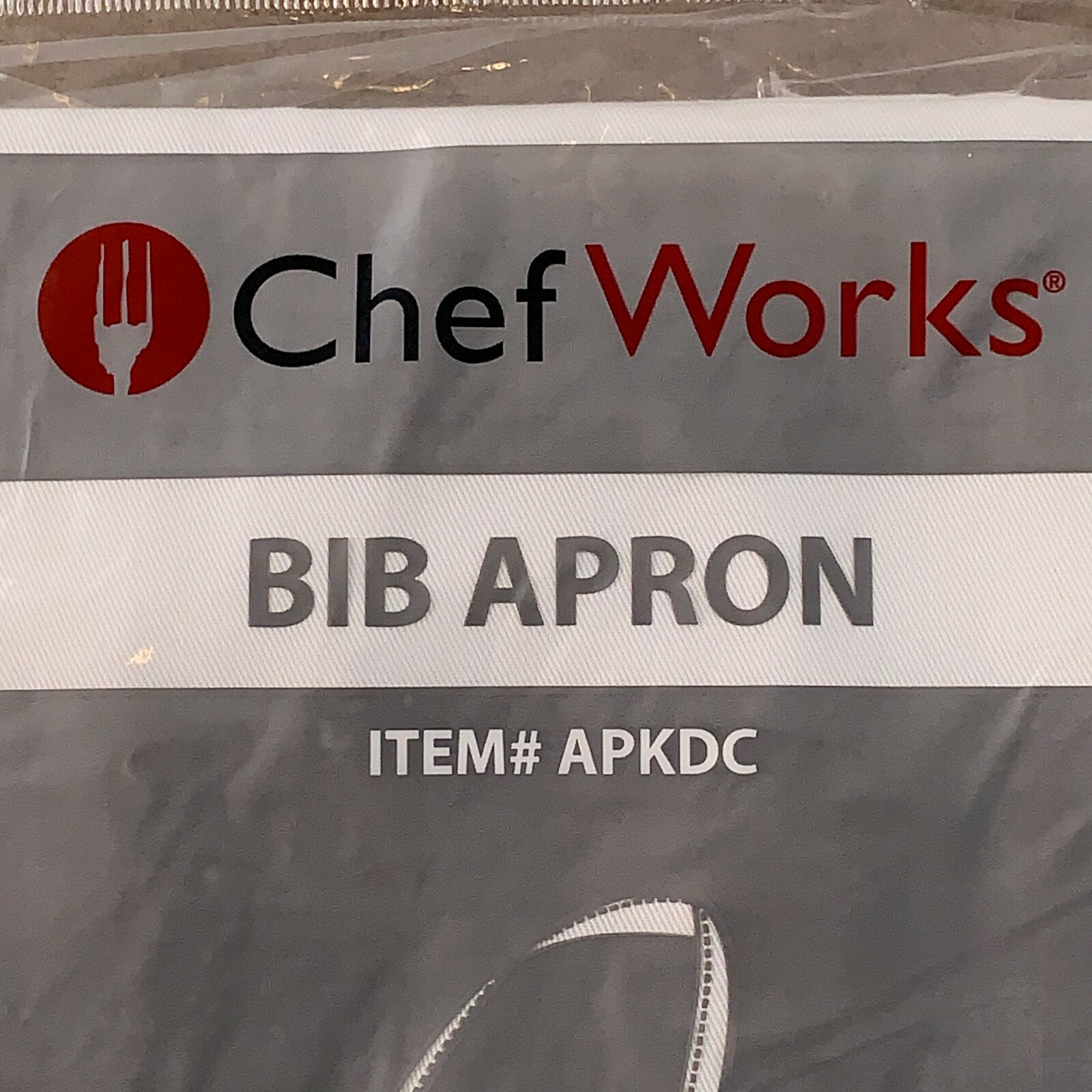Chef Works Adult One Size (33″ Long X 28″ Wide ) White Bib Apron APKDC NWT