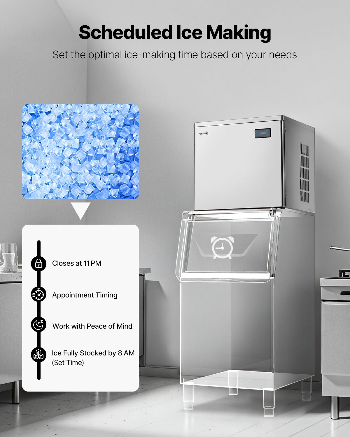 VEVOR Commercial Ice Maker Machine – Head 650 lbs/Day Self-Cleaning Ice Maker