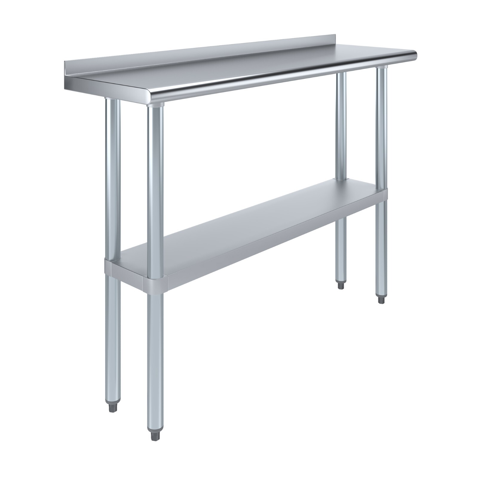 14 in. x 48 in. Stainless Steel Work Table with 1.5 in. Backsplash