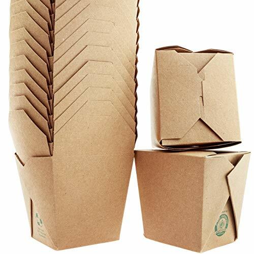 [32 Oz] Bulk Pack Recycled Chinese Food Take Out Boxes, Brown by Avant Grub