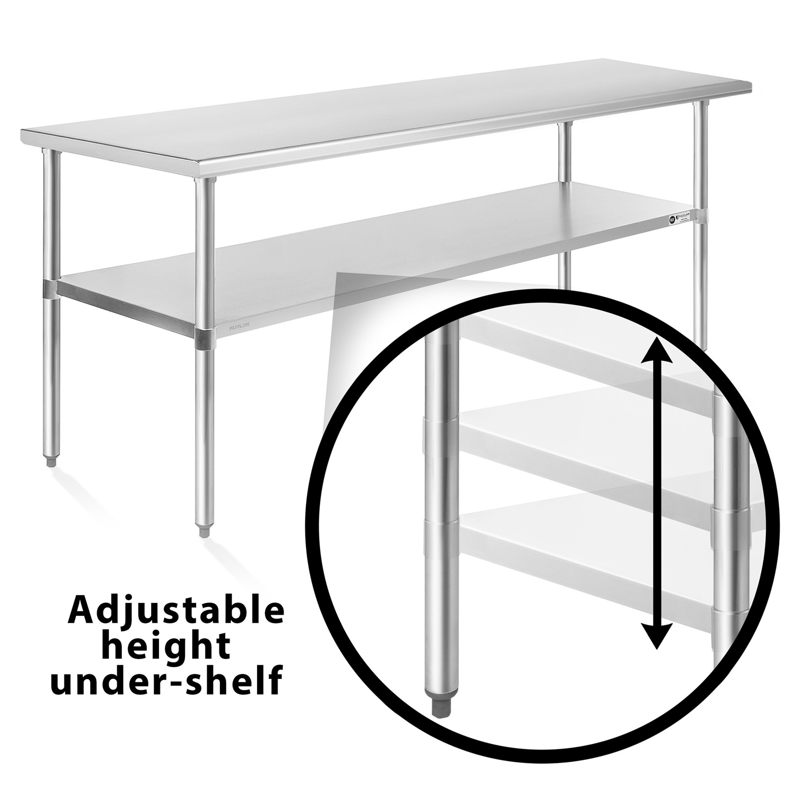 30×60 Stainless Steel Prep Table with Casters, NSF Commercial Restaurant Kitchen