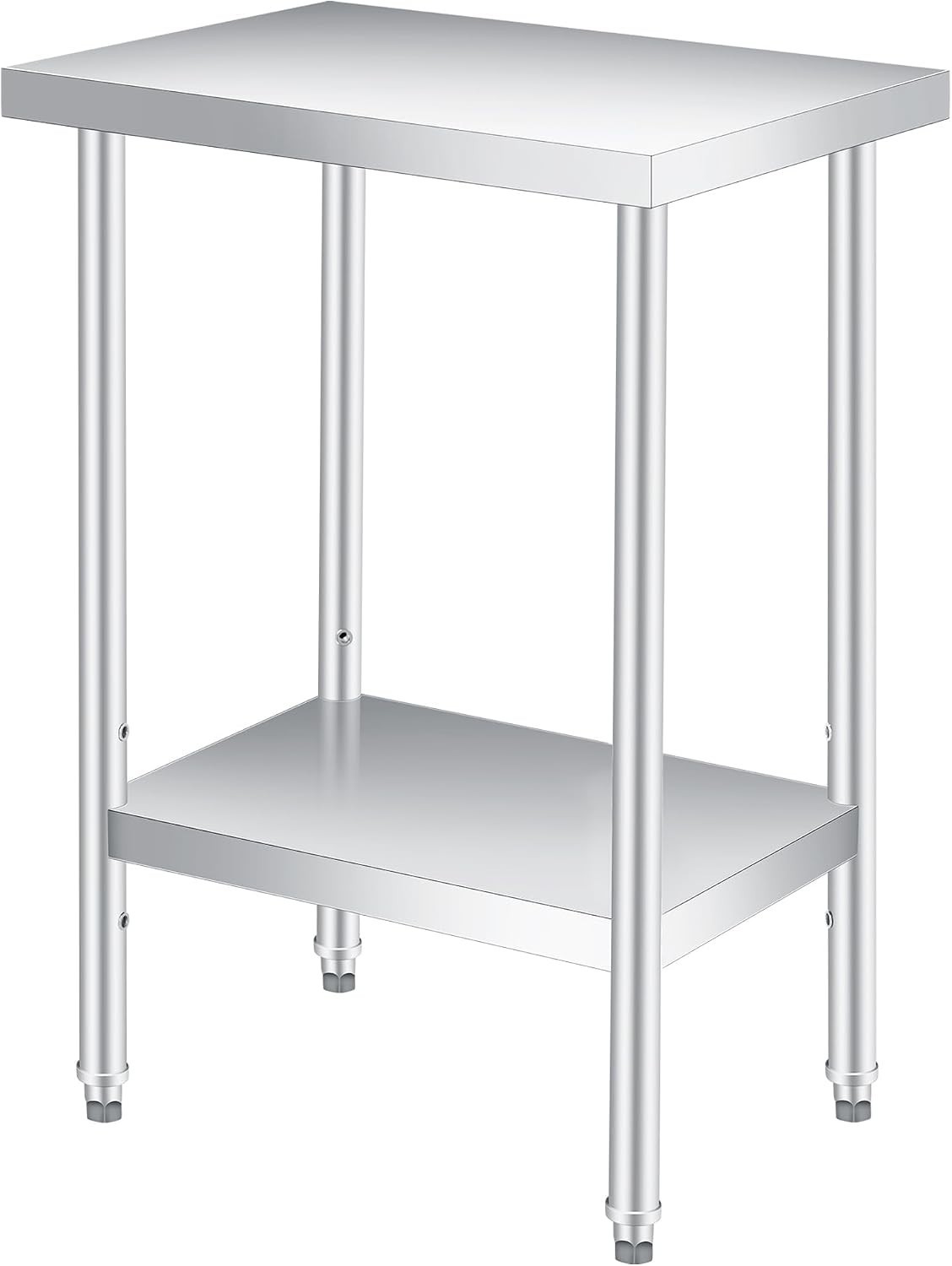 Heavy Duty Stainless Steel Prep Table 24×12 with Adjustable Shelf for Commerc…