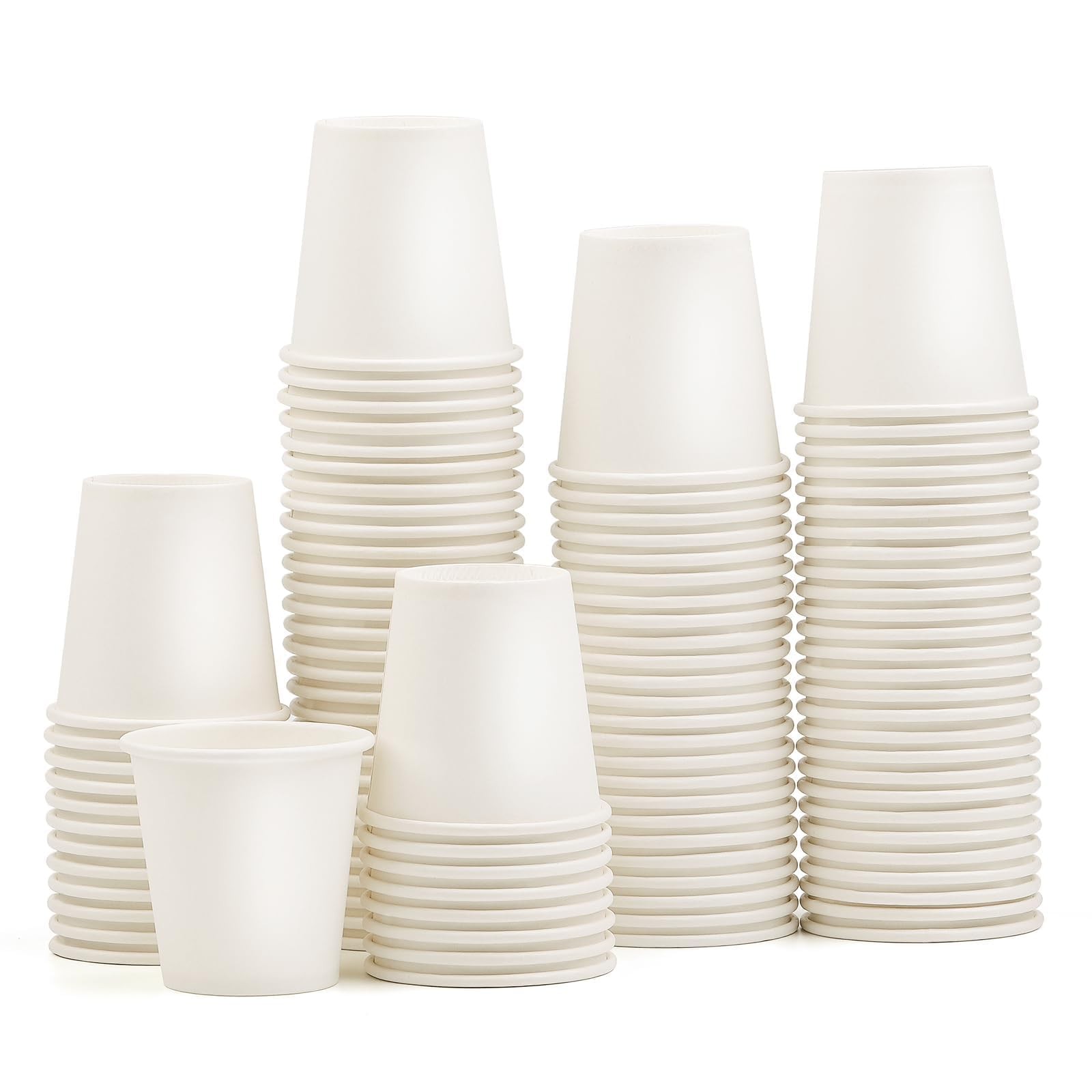 100 Pack White Disposable Paper Cups 88ML, 3Oz Coffee Cups Disposable, Disposable Bathzi…