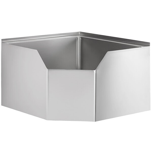 26″W x 26″L 16G Stainless Steel One Compartment Commercial Corner Mop Sink
