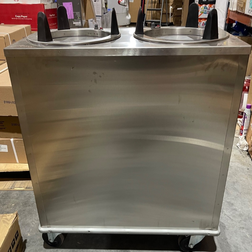 Lakeside 6210 Regular Heated Mobile Plate Dispenser Stainless Steel 2 Stack