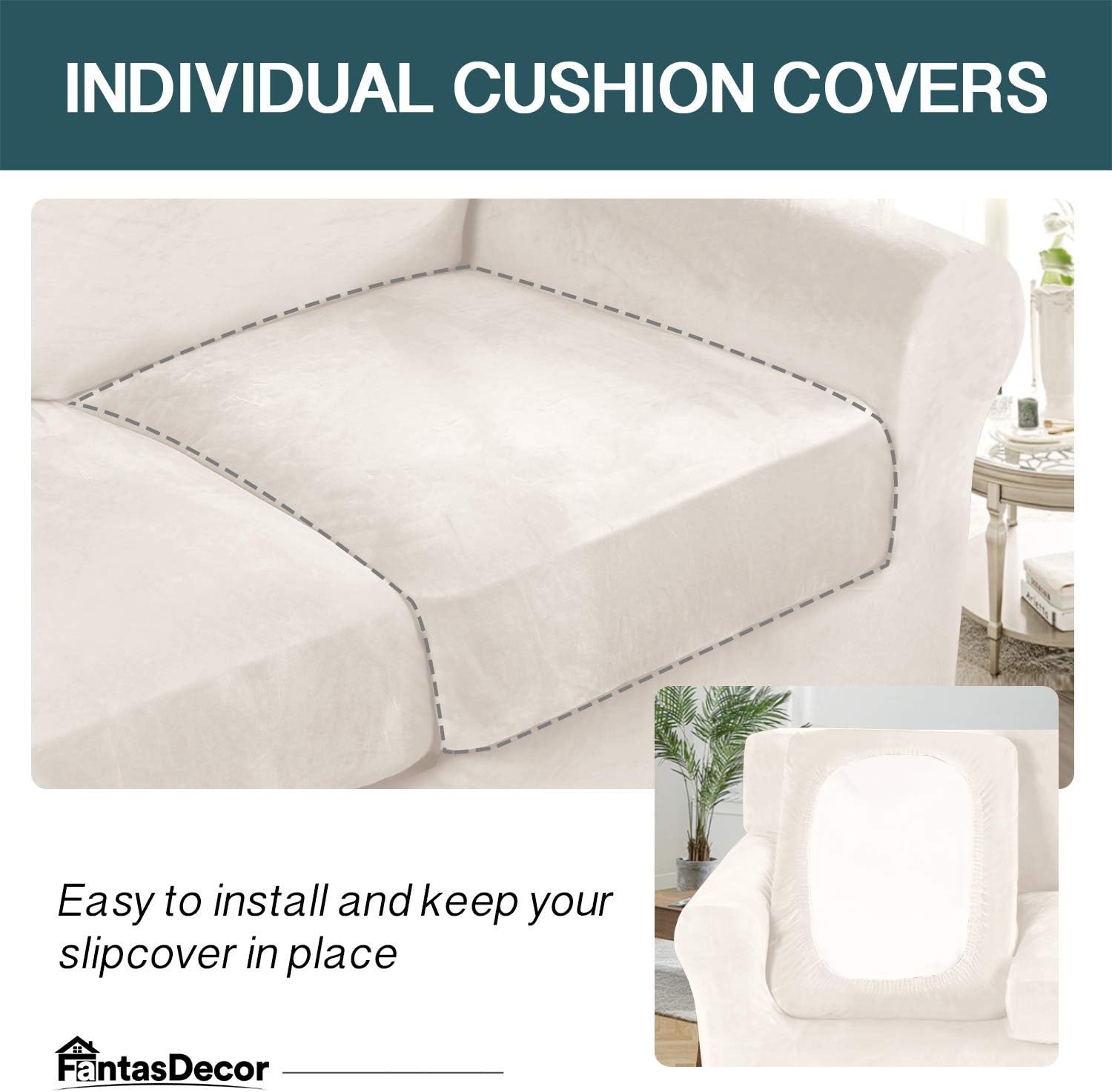 2 Piece Chair Sofa Covers 85% Polyester, 15% Spandex for Living Room Slipcovers
