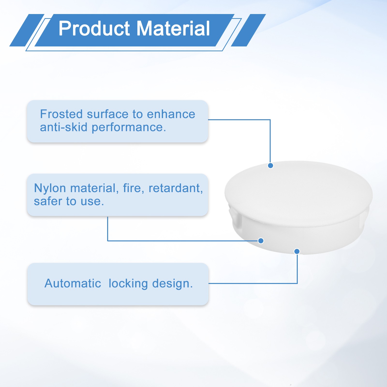 8Pcs 38mm(1-1/2″) Flush Type Panel Round Snap in Fastener, White