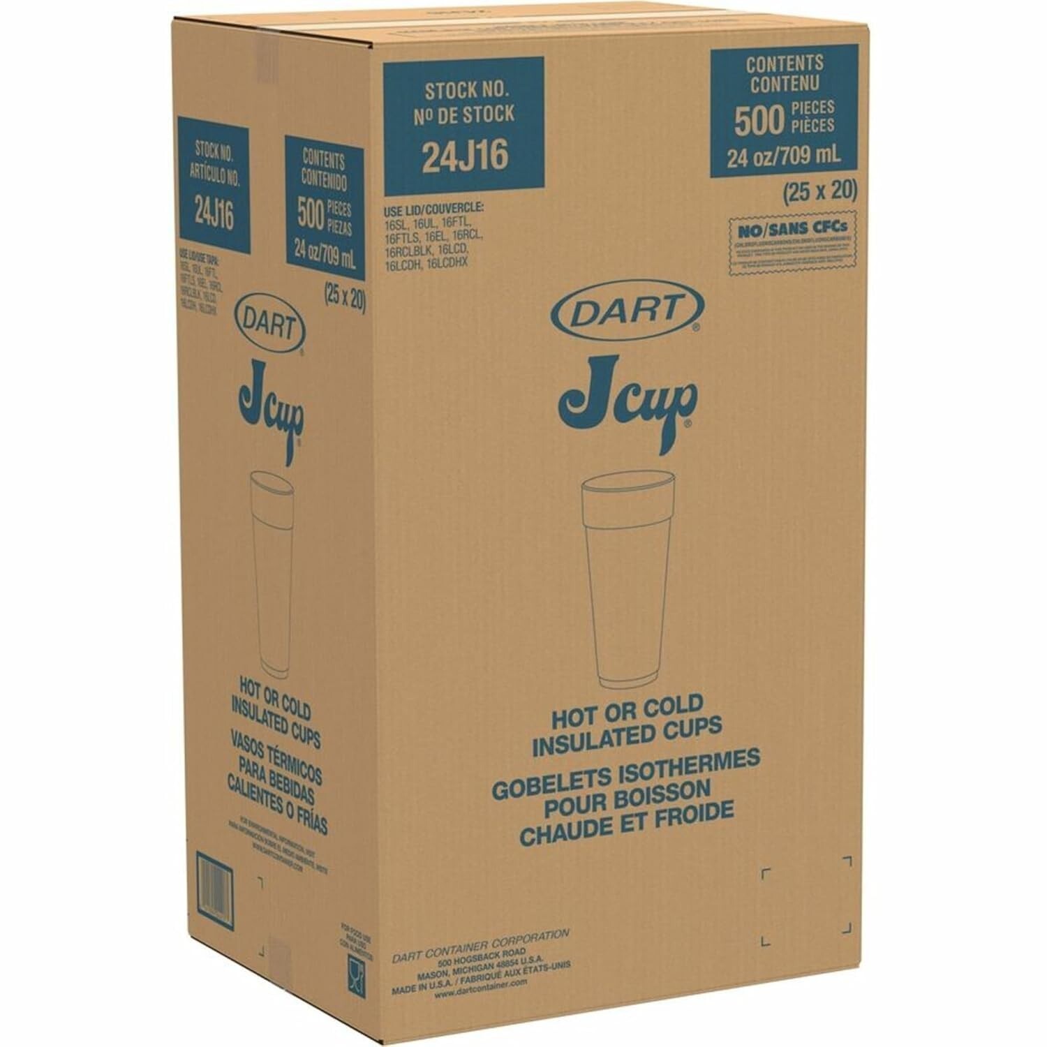 Durable 24oz Disposable Foam Cups Ideal for Hot & Cold Drinks 25 Per Bag