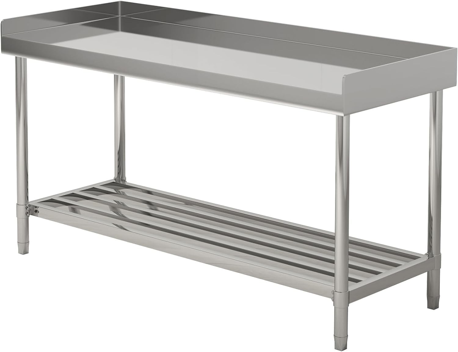 48″x24″ Stainless Steel Work & Prep Table with Backsplash for Commercial Kitchen