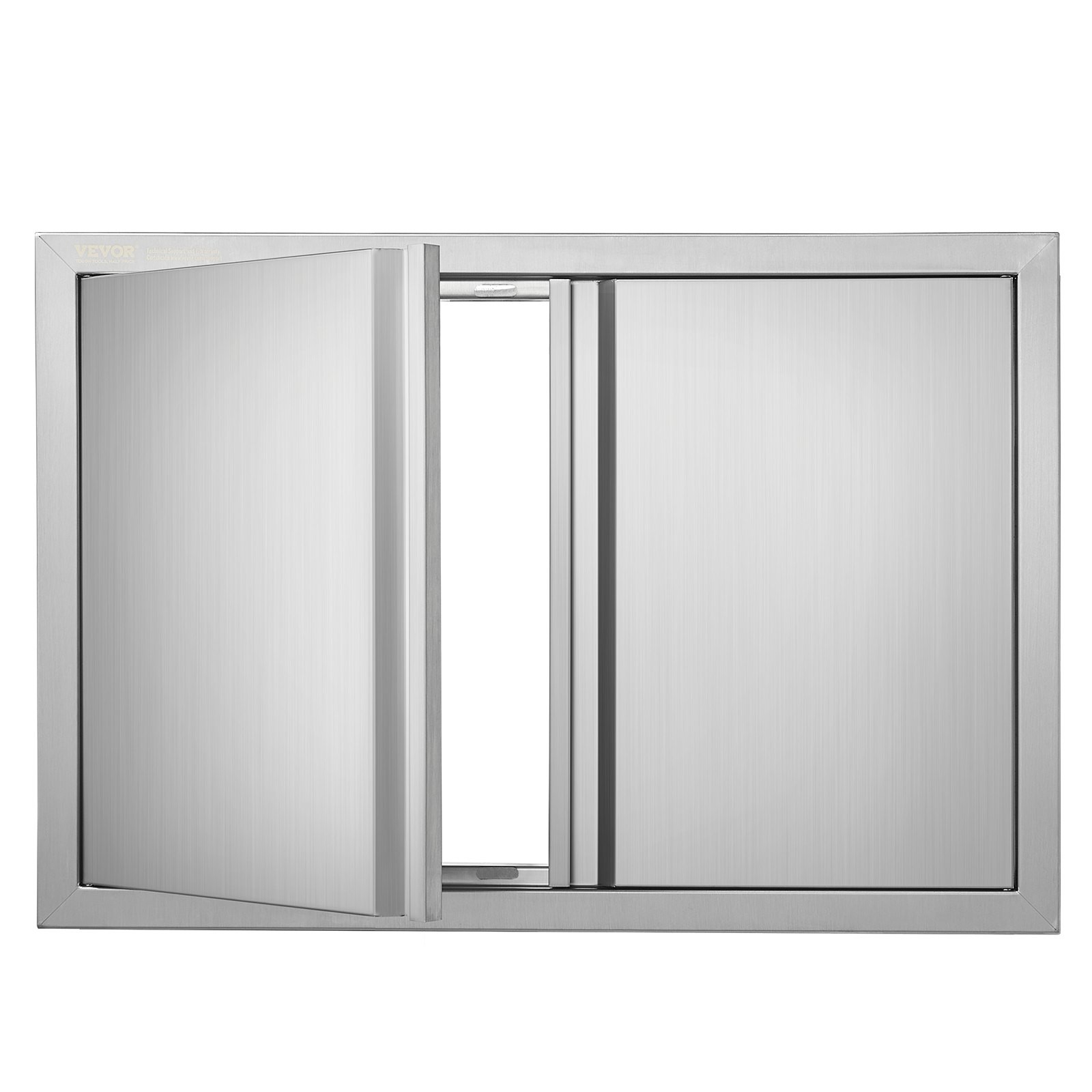 BBQ Access Door, 28W x 19H Inch Double Outdoor Kitchen Door, Stainless Steel Flu