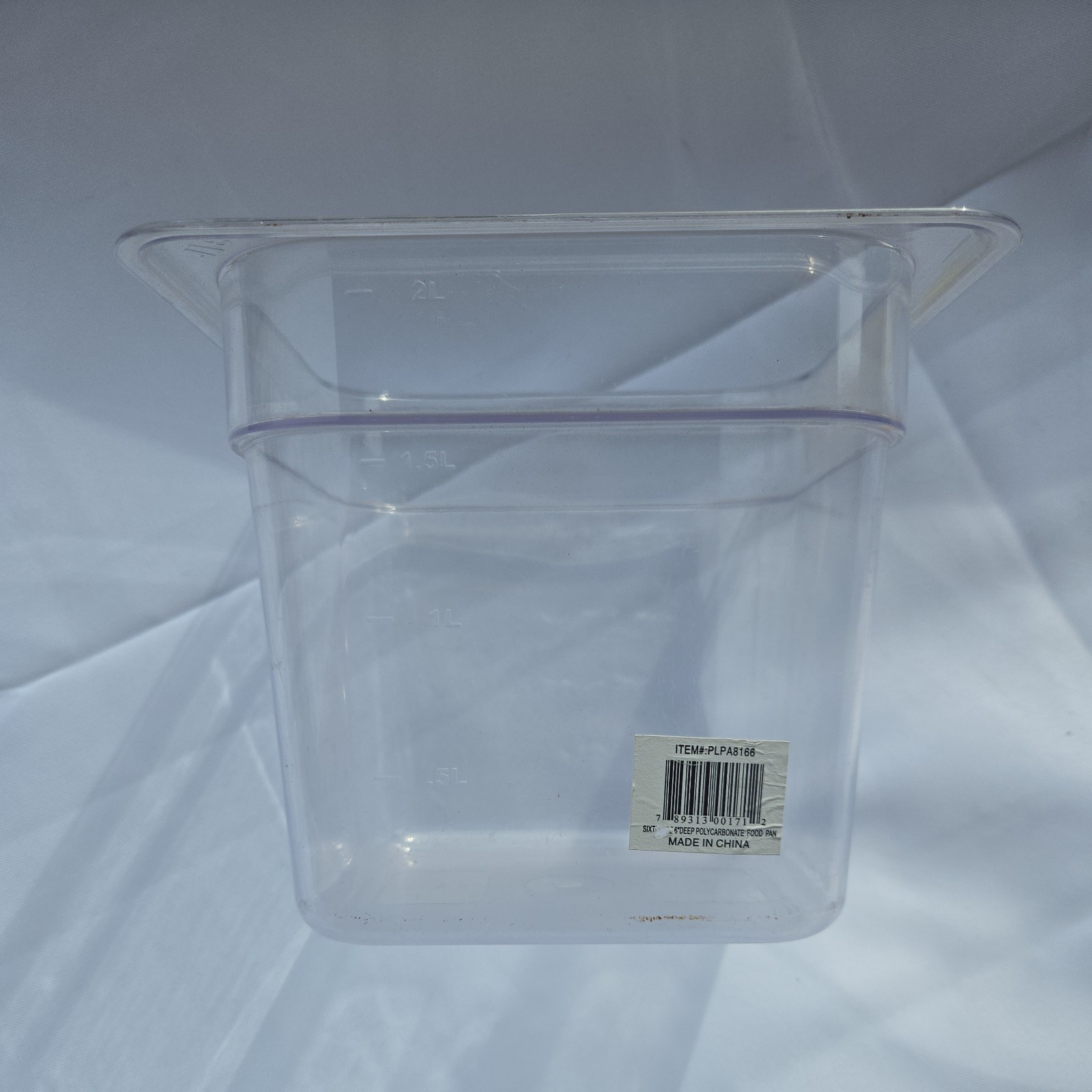 Thunder Group PLPA8166 1/6 Size Clear Polycarbonate Food Pan 6″ Depth