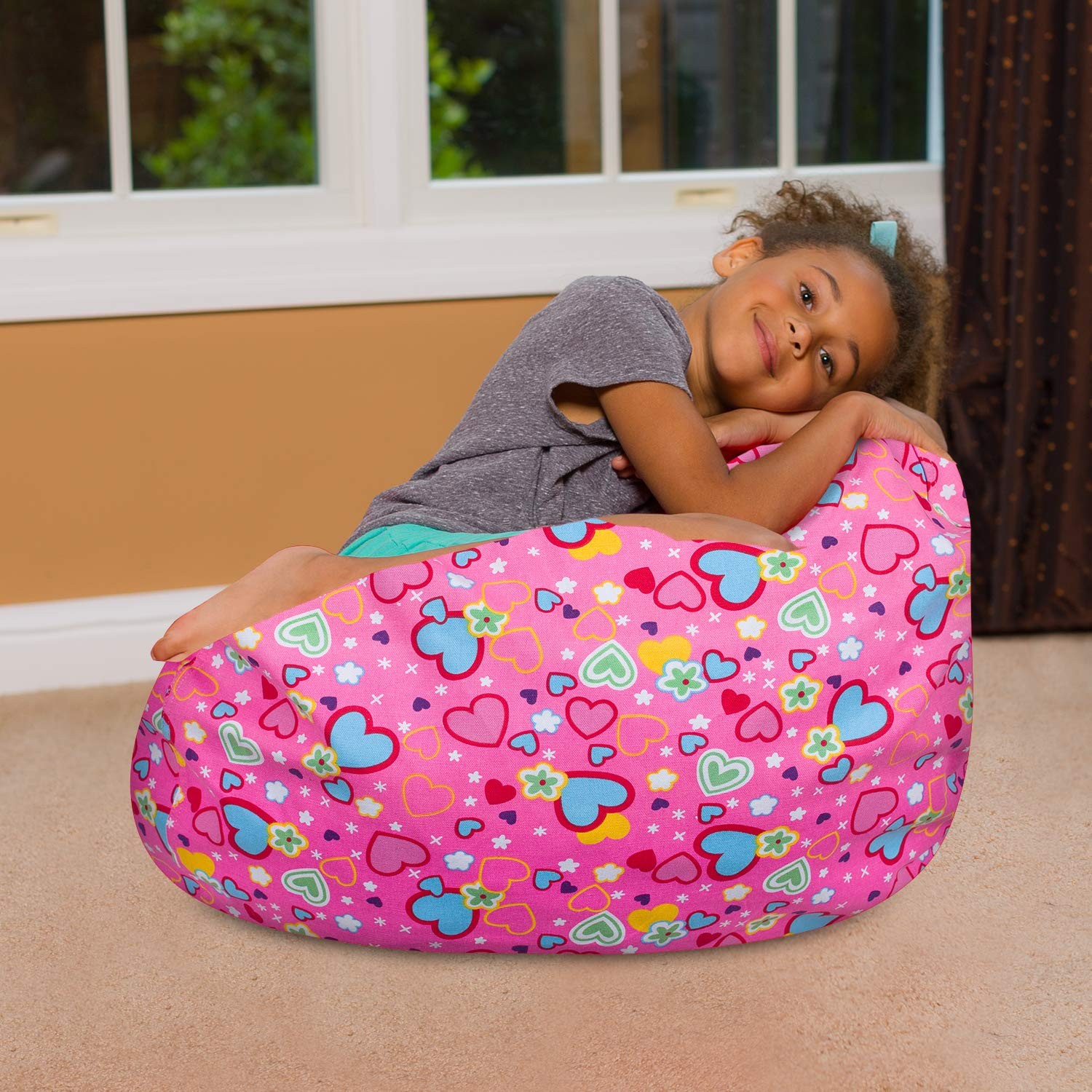 Posh Creations Bean Bag Chair For Kids Teens And Adults Includes Removable And