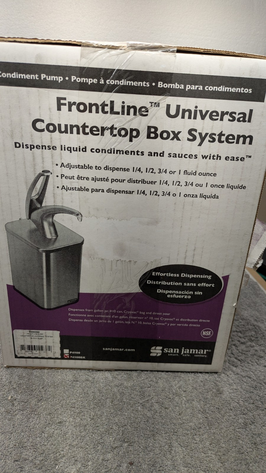 San Jamar P4900BK Universal Countertop Condiment Pump Dispenser System Black New