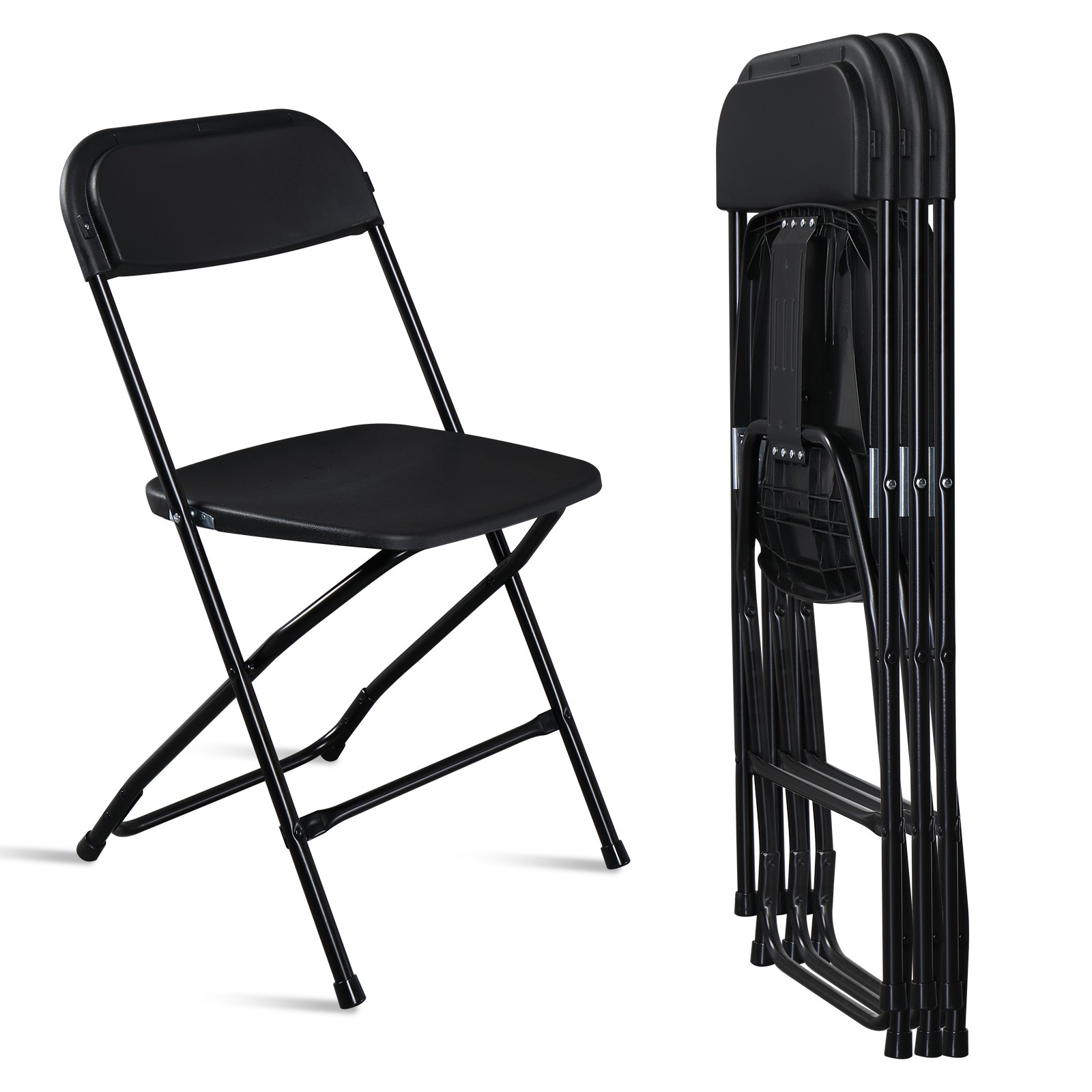 4PCS Plastic Black Folding Chair Commercial Outdoor Wedding Party Event Chairs