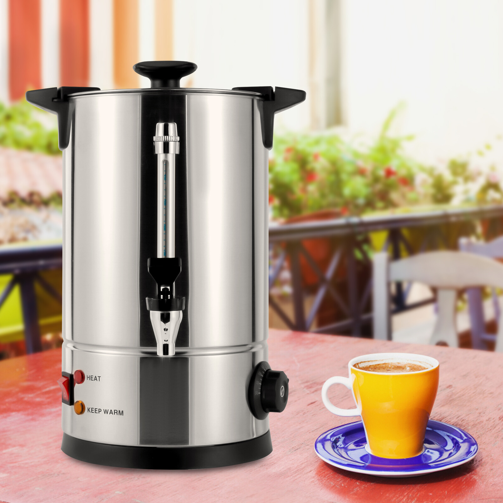 2.11-Gallon Stainless Steel Coffee Urn Commercial Dispenser for Tea Coffee Cater