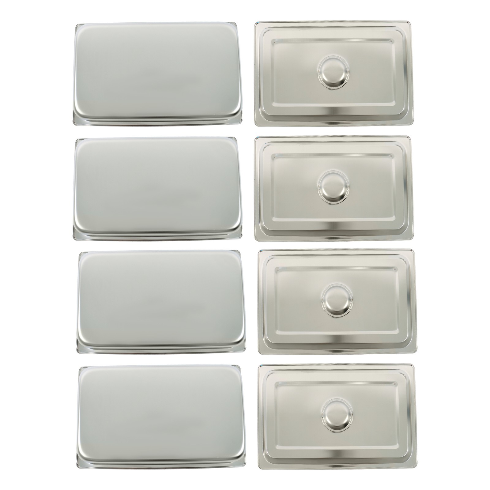 4″ Deep Full Size Steam Table Pans w/ Lids 4 Pack Set Hotel Food Buffet