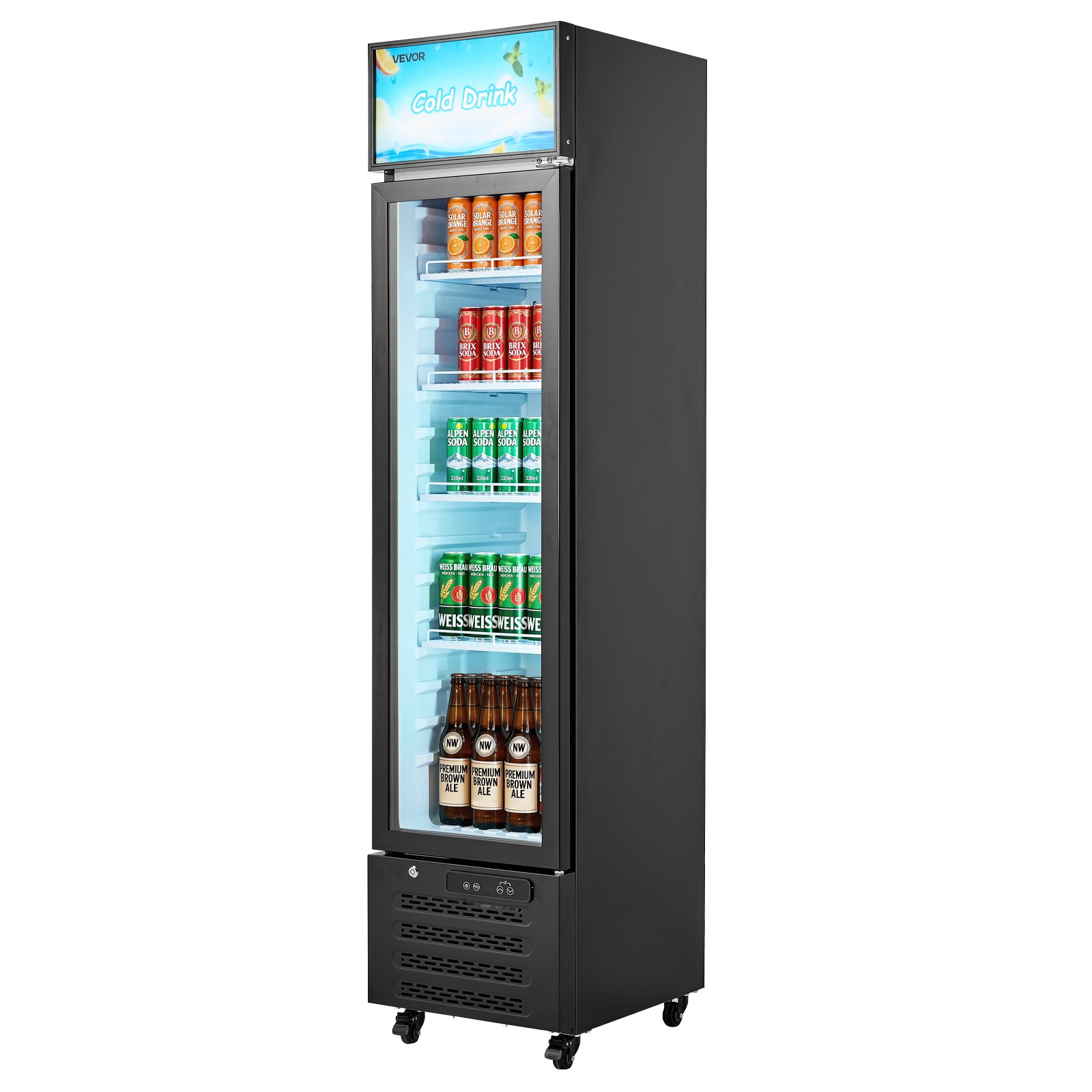 VEVOR Commercial Merchandiser Refrigerator 7.5 Cu.Ft Upright Beverage Cooler