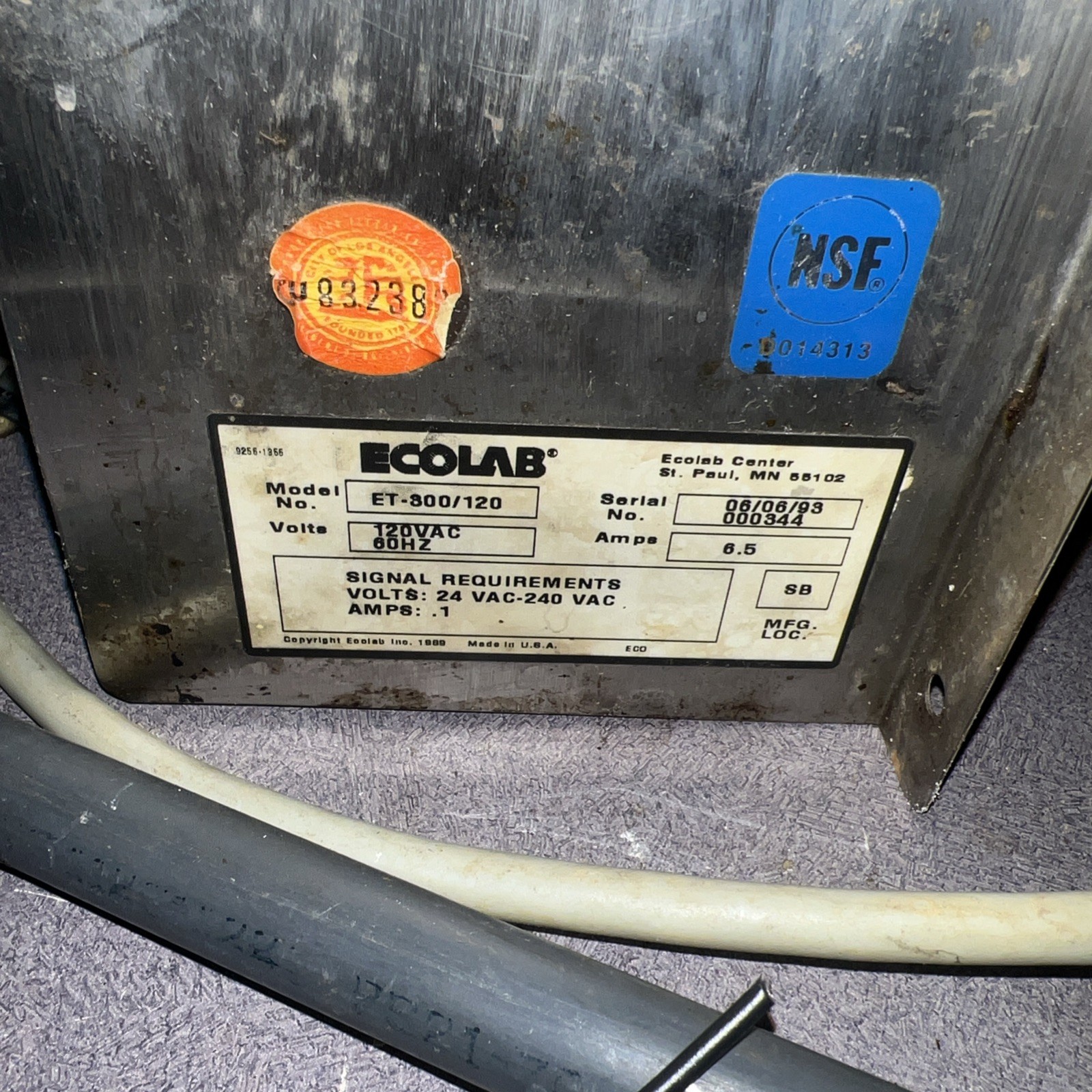 Ecolab eco-temp 300 Automatic Dishwasher Station SELLING AS IS UNKNOWN CONDITION