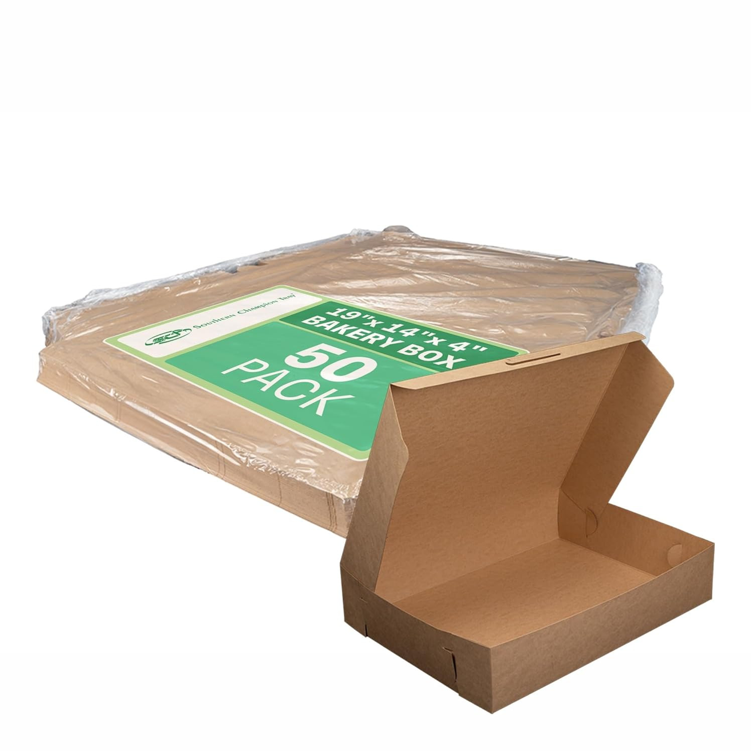 SCT Kraft One-Piece Non-Window Bakery Boxes, 19 X 14 X 4, Brown, Paper, 50/Carto