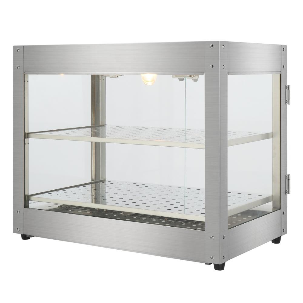 2 Tier Food Warmer Display Case Commercial Countertop Food Pizza Pastry Showcase