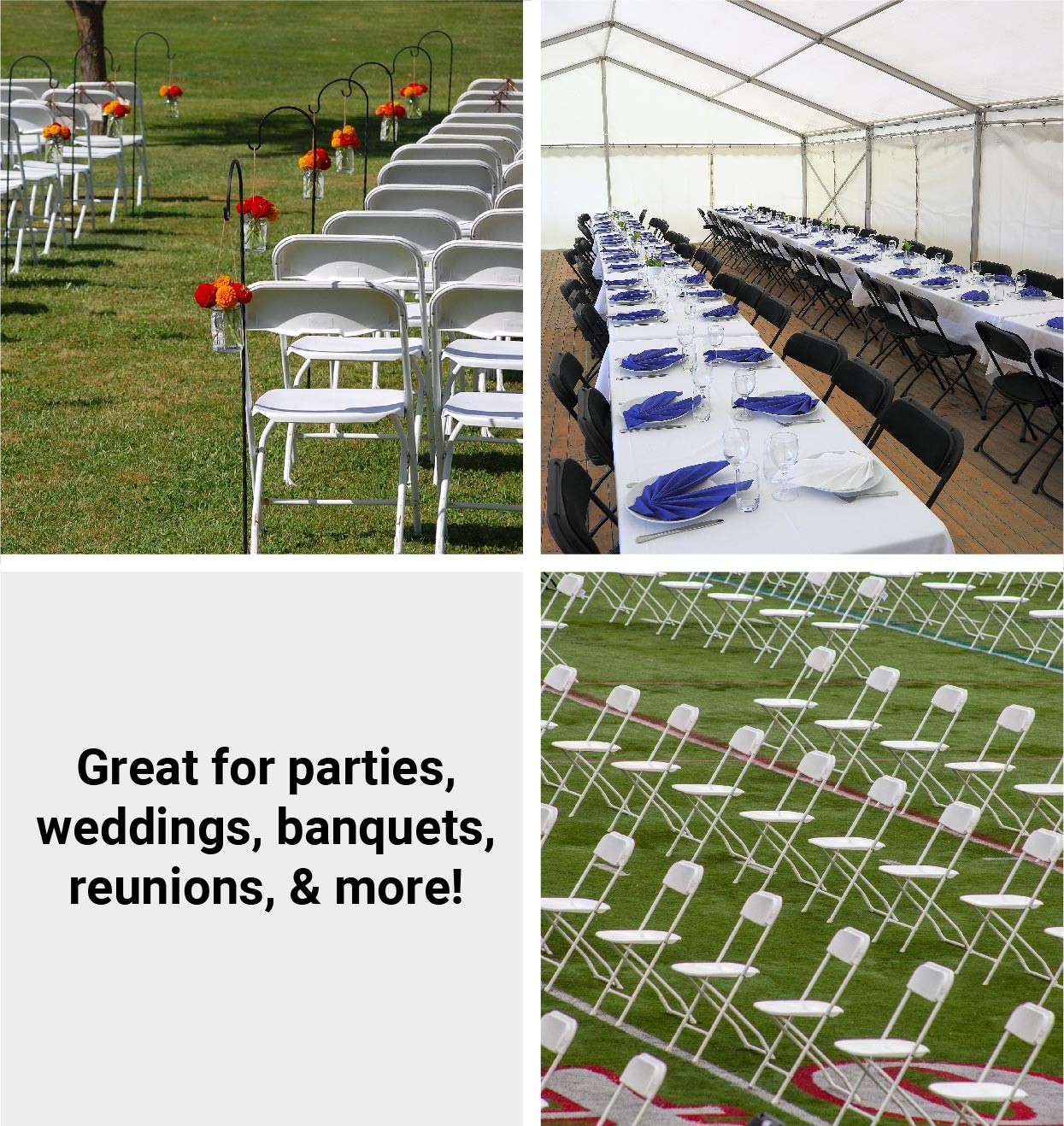 Plastic Folding Chairs Red 10 Pack Indoor Outdoor Event Party 700 lb Capacity