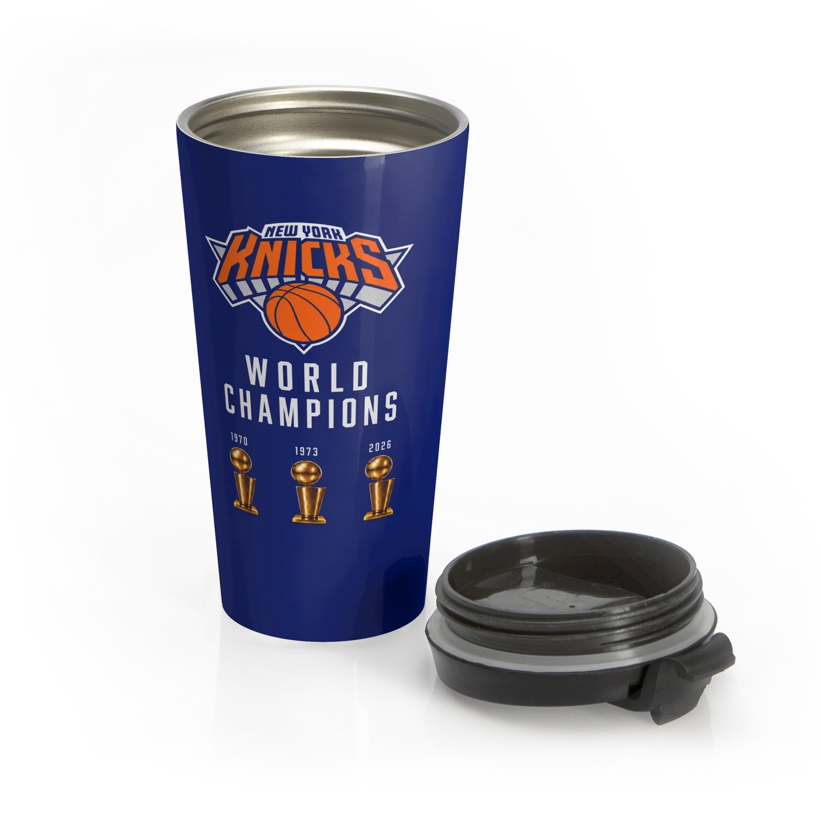 New York Knicks World Championship Banner Travel Mug | Stainless Steel Tumbler
