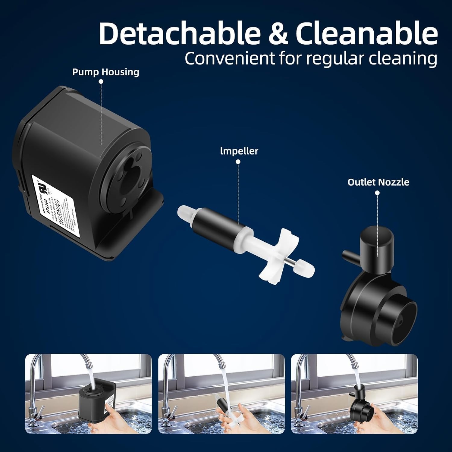 AP1200 AC120V Commercial Large Flow Ice Maker Water Pump for HZB-30F, Black