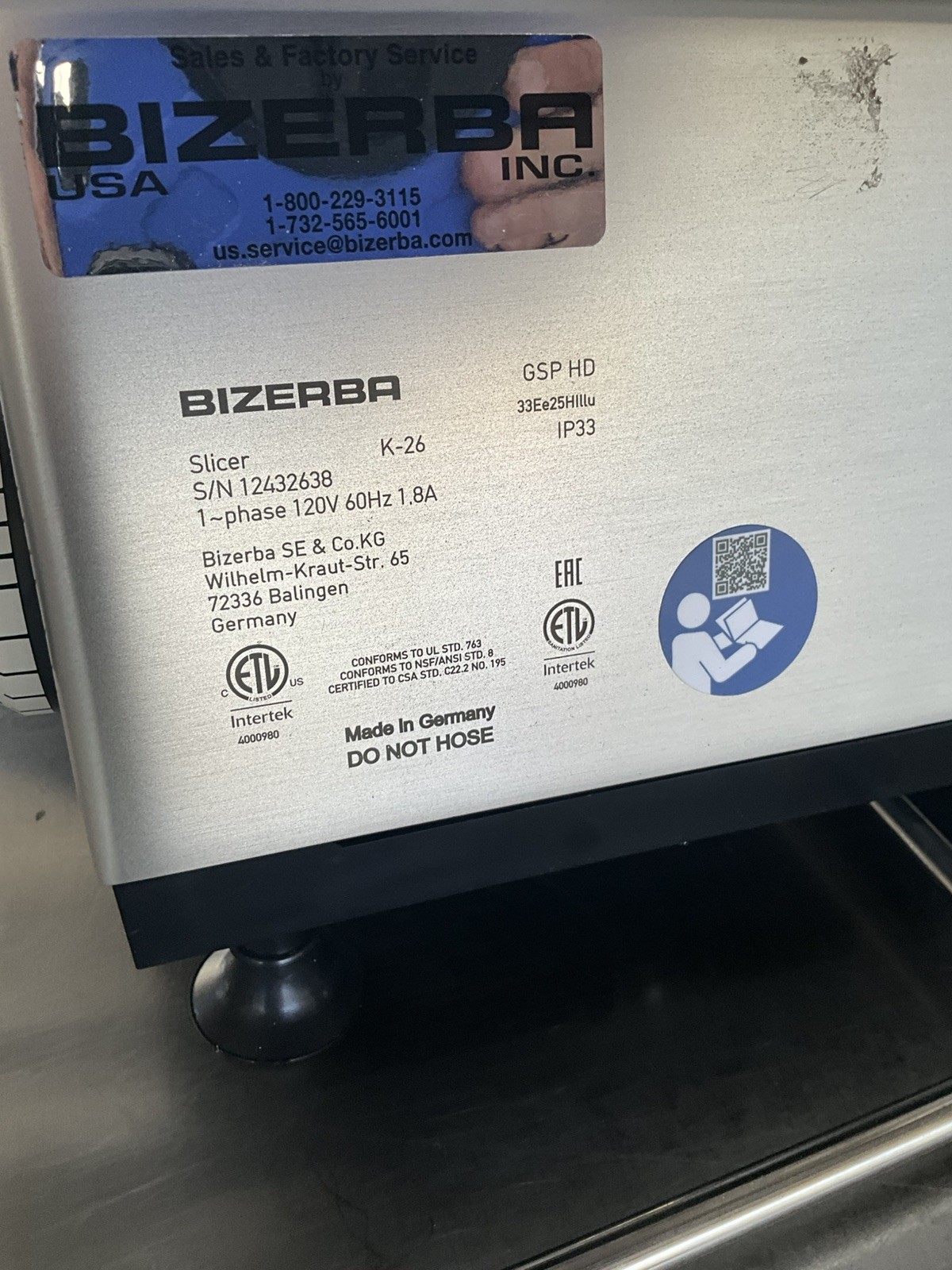 2026 Bizerba GSP HD 33Ee25HIIIu Automatic Meat Deli Cheese Grocery sharpener