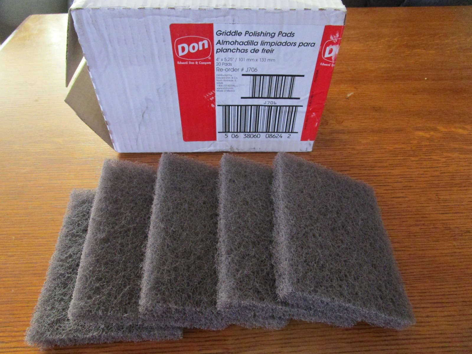 20 DON Heavy Duty GRILL POLISHING PADS 4″ x 5 1/4″ – Griddle Scour Pad – J706