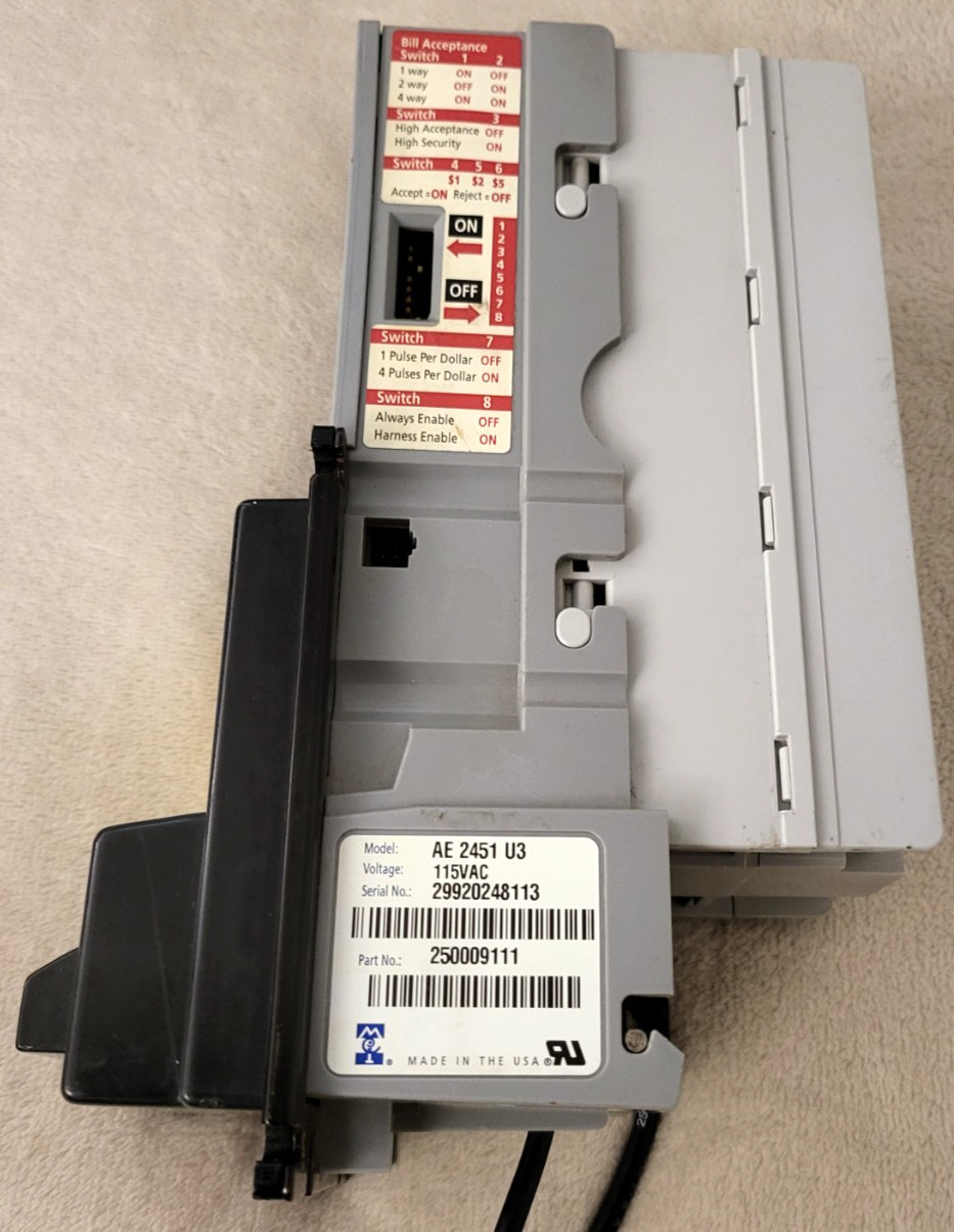 MARS MEI AE2451 bill validator 110volt, will take $1.00 only