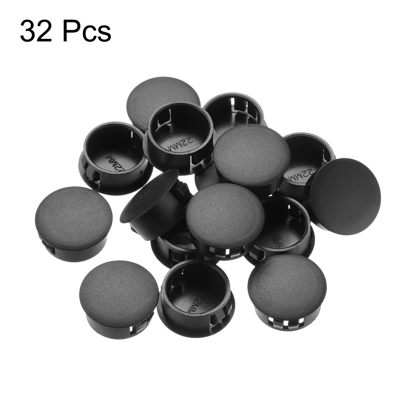 32Pcs 22mm(7/8′) Black Nylon Plastic Round Locking Hole Plugs Insert End Caps