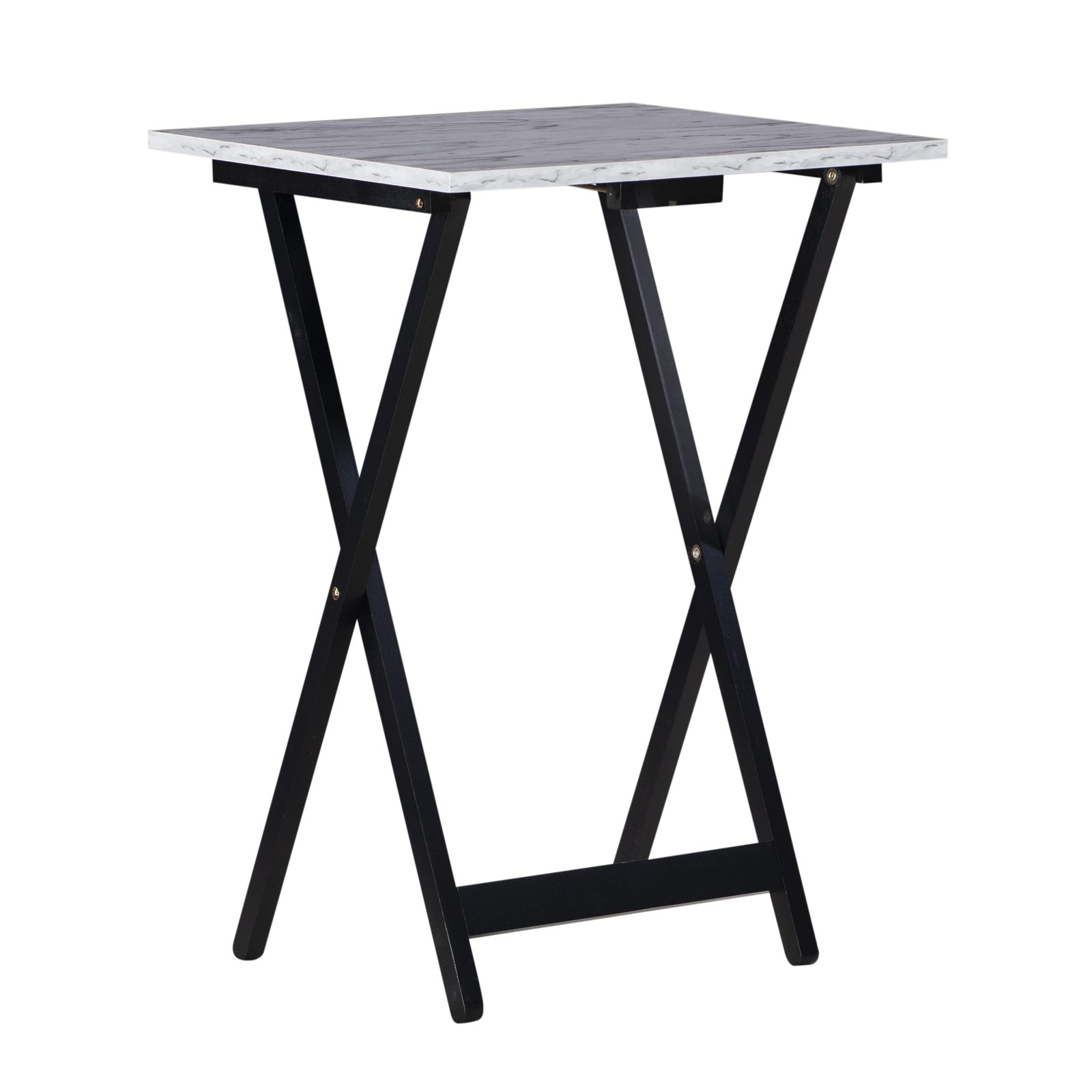 Linon Tray Table Set 15.75D X 18.9W X 26.38H White 43001Whtset-01-As