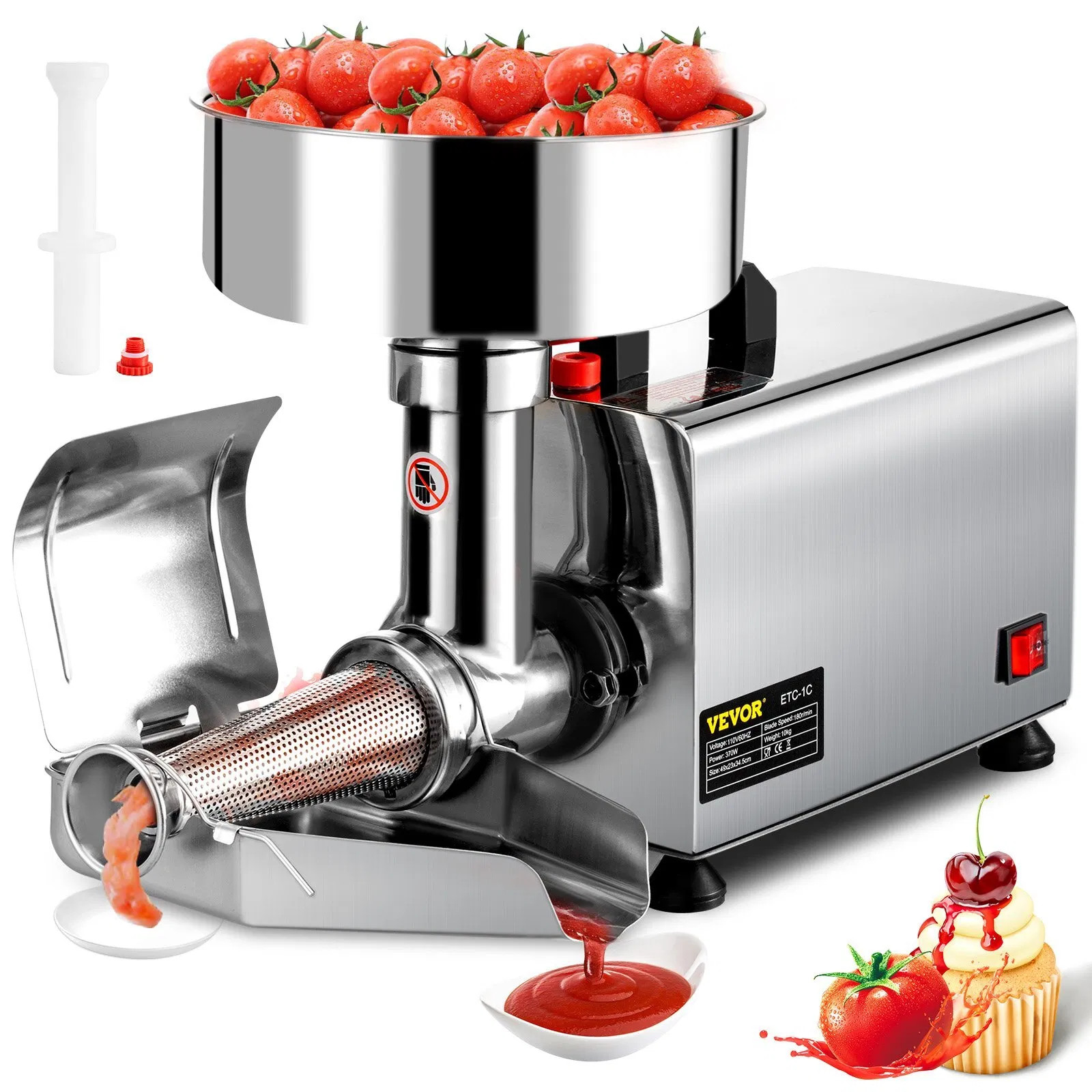 110V Electric Tomato Strainer 370W Commercial Grade Tomato Milling Machine Stain