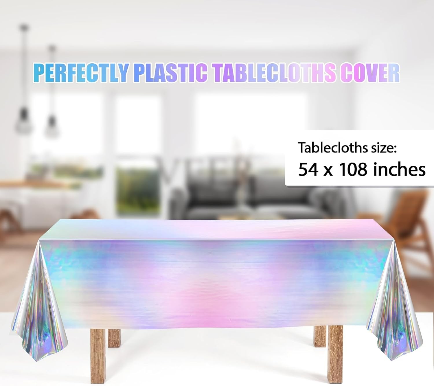 Iridescent Party Decorations,132 Pcs Disposable Iridescent Party Plates Cups