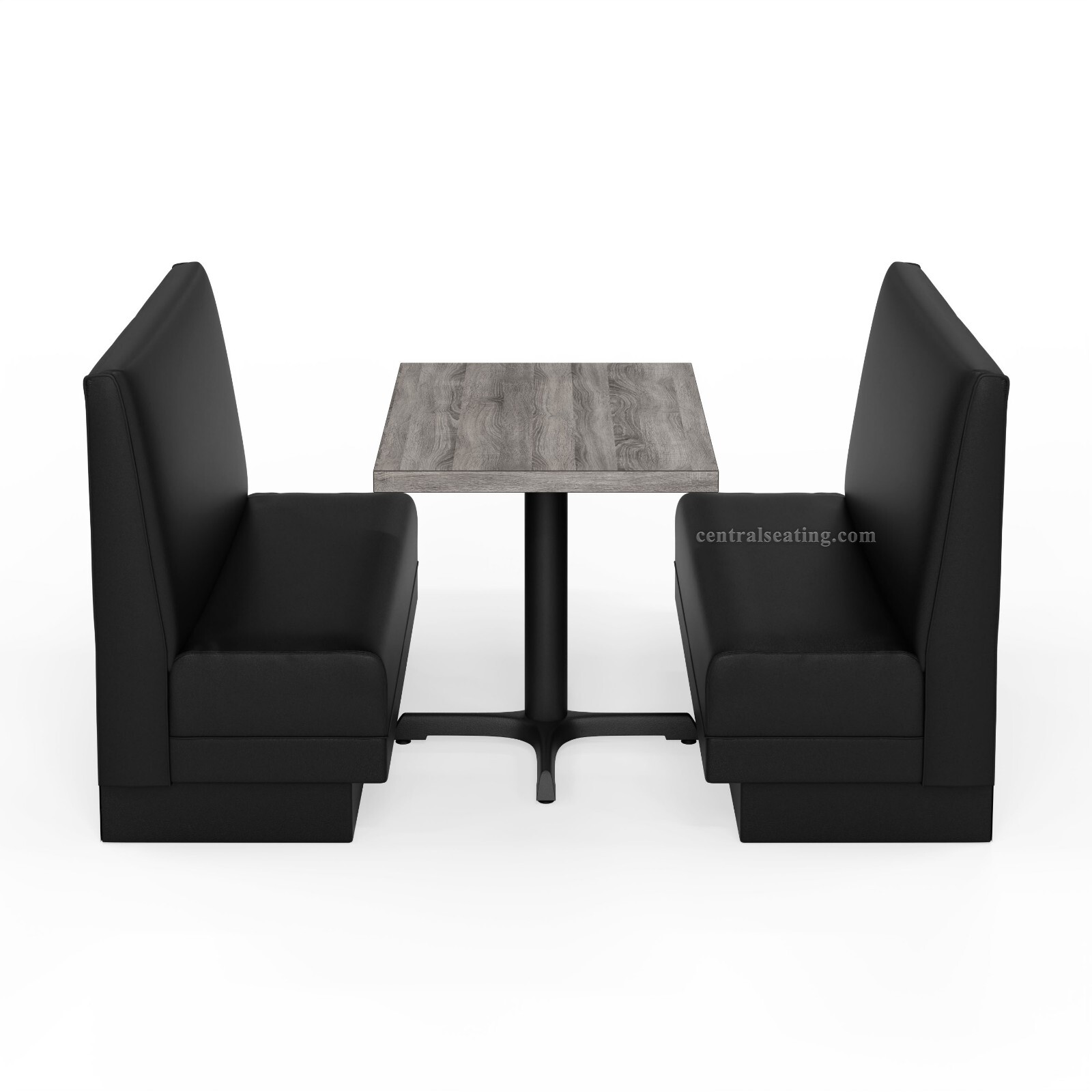 Kitchen Restaurant Booth Seating and Dining Table Set, Black and Grey Color