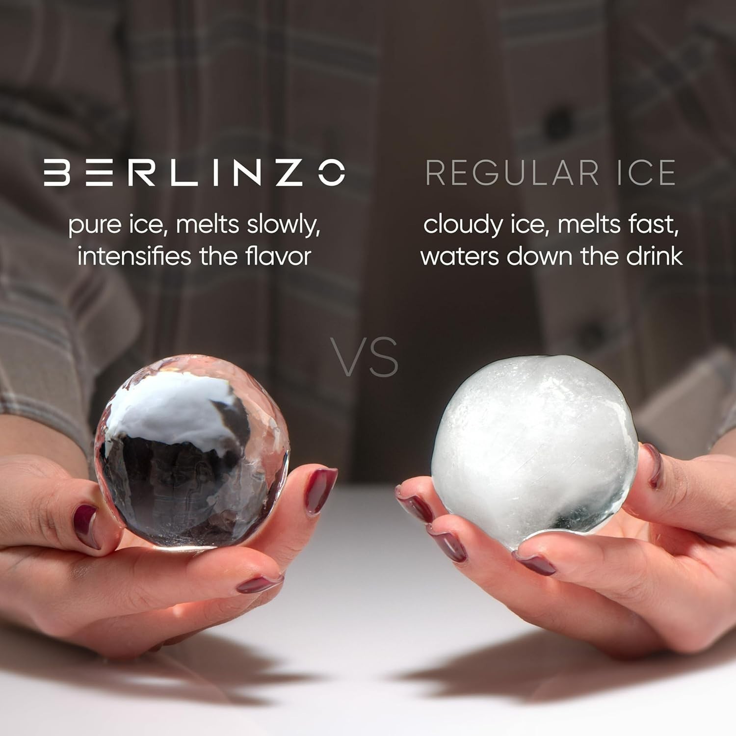 Berlinzo Clear Ice Ball Maker Mold – 2 Large 2.4-inch Crystal Clear Ice Balls…