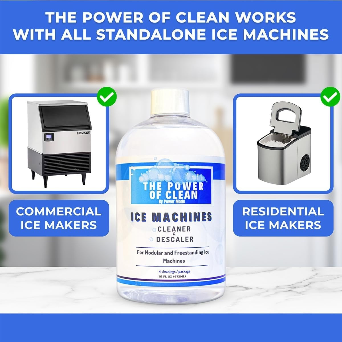 Universal Ice Maker Cleaner & Descaler 16 fl Oz – Ensure Refreshingly Clear Ice