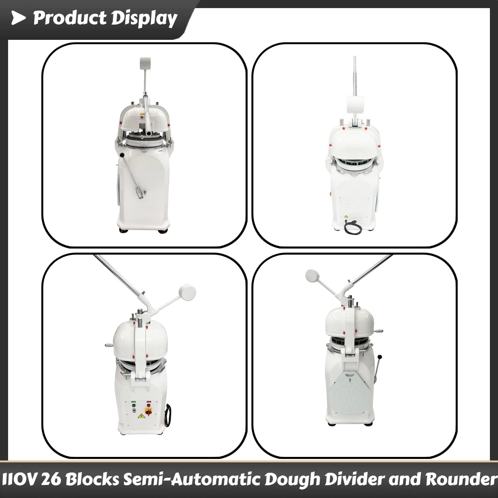 110V 750W Commercial 26 Blocks Semi-Automatic Dough Divider and Rounder 50g-130g