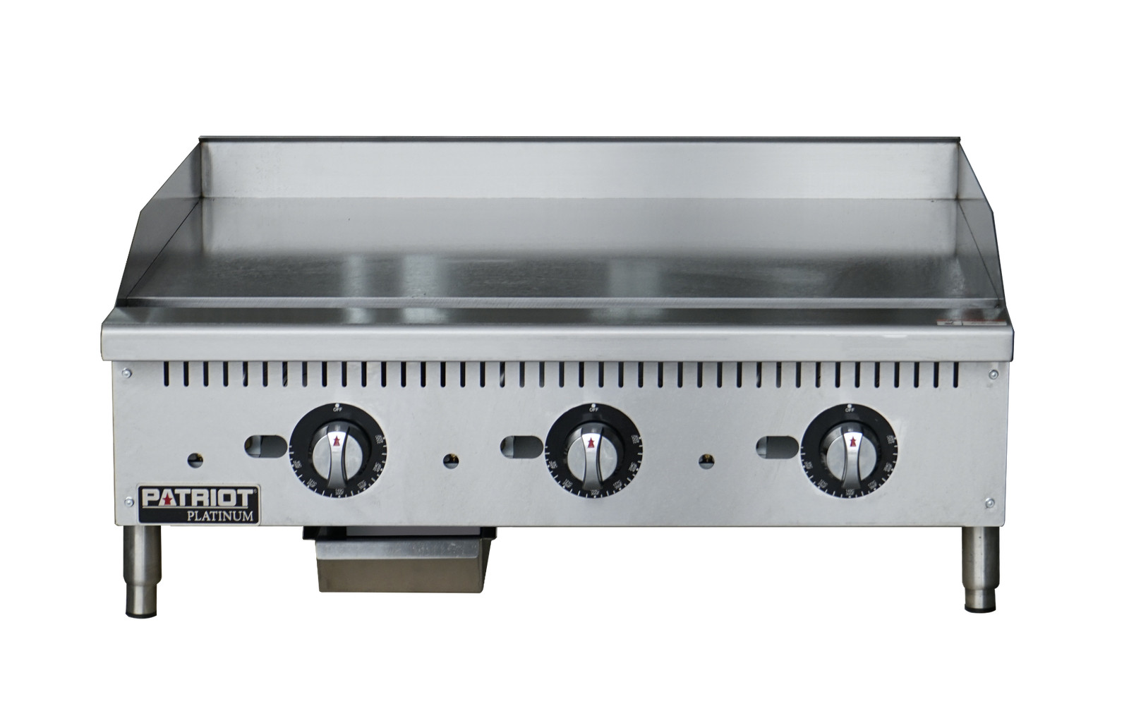 Patriot Platinum PT-G36-TP 84,000 BTU Thermostat Controlled Flat Top Gas Griddle