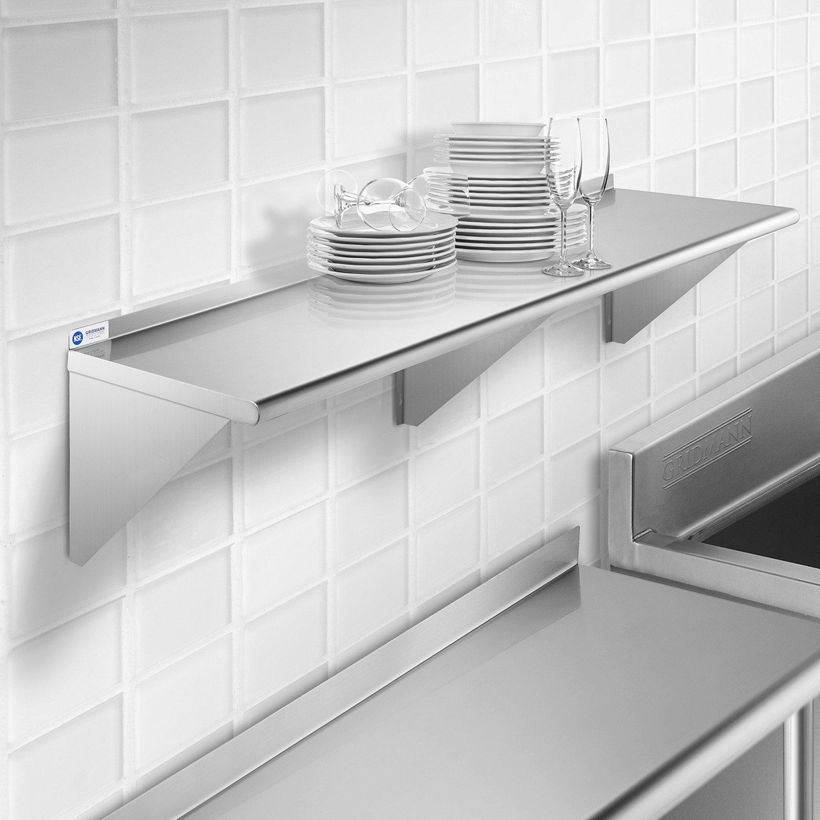 NSF Stainless Steel 12″ x 72″ Wall Shelf Commercial Kitchen Restaurant Shelving