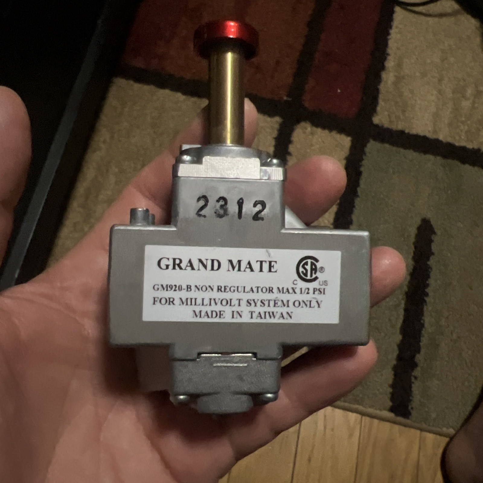 GM920-B NON REGULATOR MAX 1/2PSIFOR MILLIVOLT SISTEM ONLY MADE IN TAIWAN
