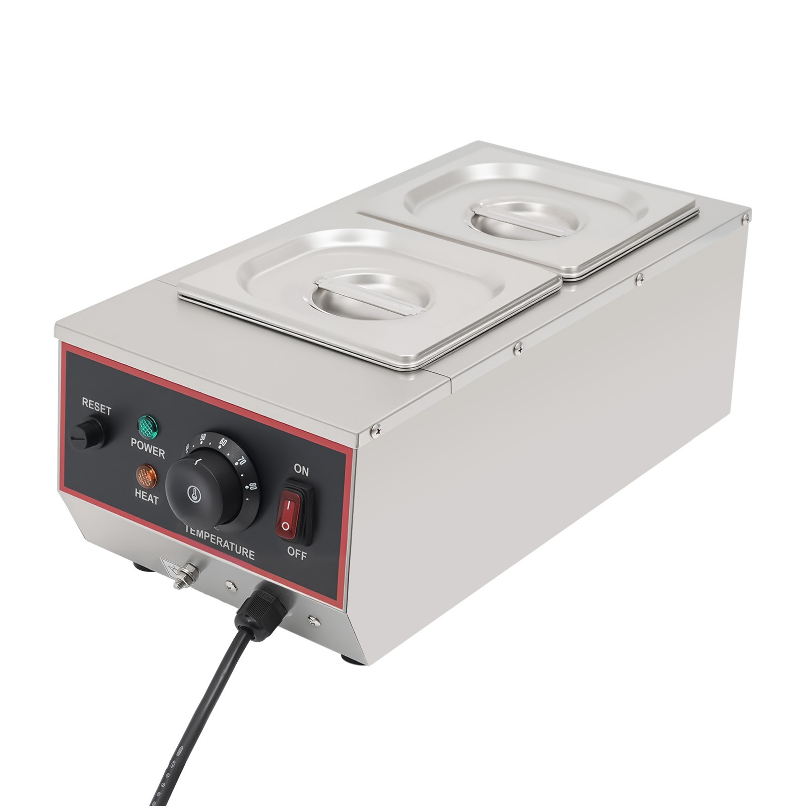 6L 800W Chocolate Tempering Machine Electric Melting Pots Stainless Steel 2 Pots