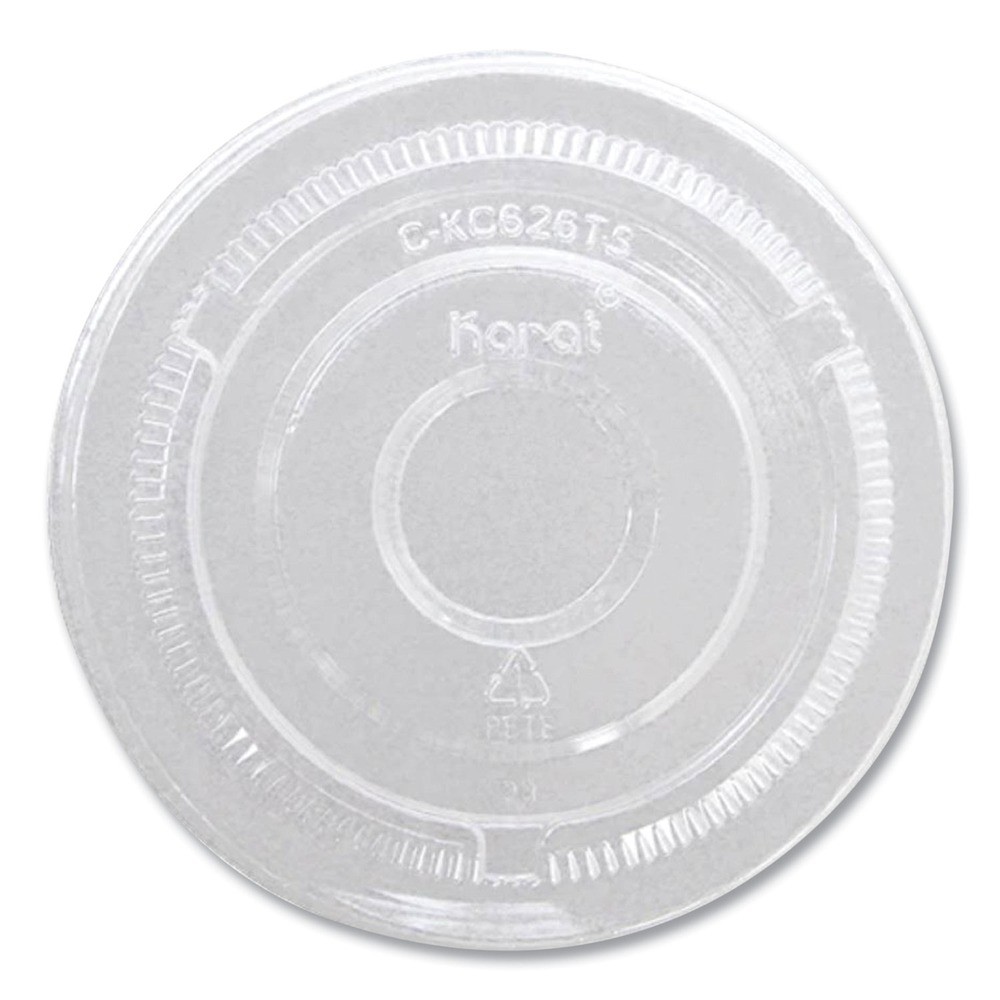 Karat CKC626TSNH 12 oz. to 24 oz. No Hole Flat PET Lids – Clear (1000/CT) New