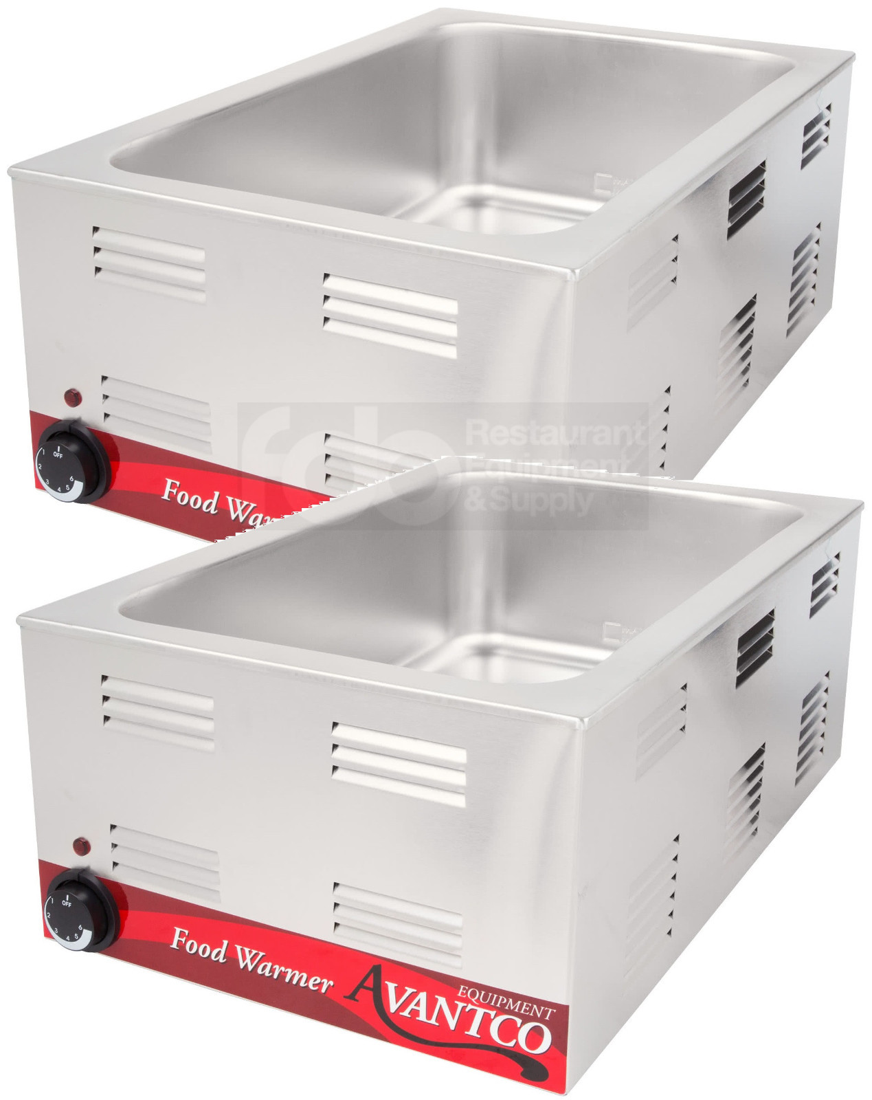 2 PACK Full Size 12″ x 20″ Electric Countertop Food Pan Warmer Commercial Chafer