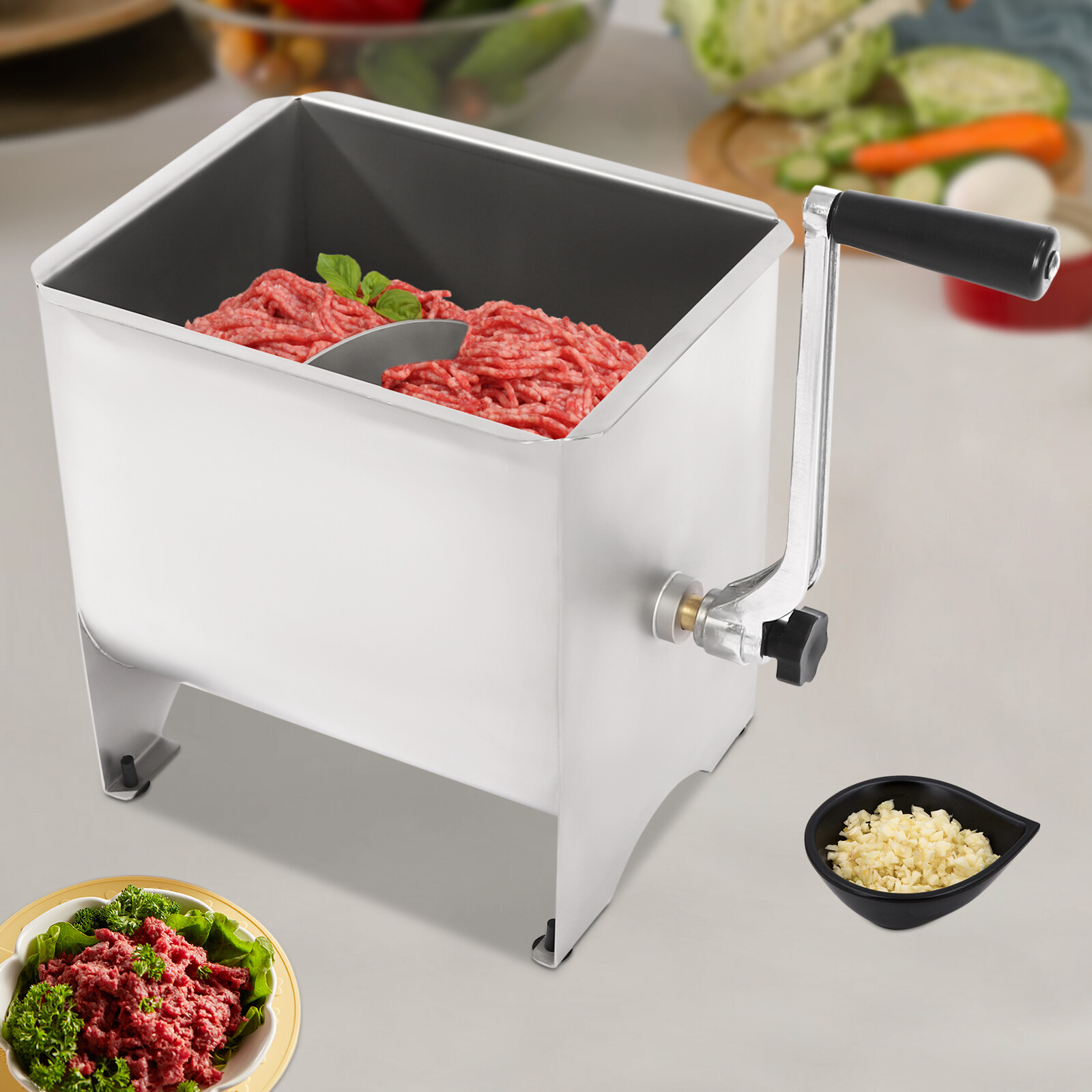 9kg/20lbs Manual Meat Mixer Meat Mixing Machine Free Standing Stainless Steel