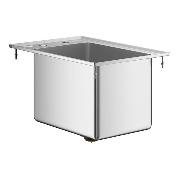 19″W x 13″L 16 Gauge Stainless Steel One Compartment Drop-In Sink