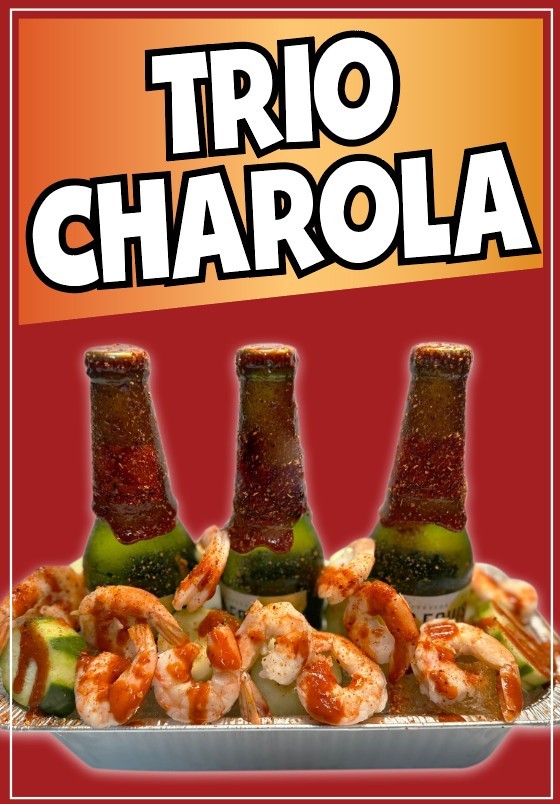 Trio Charola Decal Window Sticker Truck Concession Vinyl Restaurant Shrimp