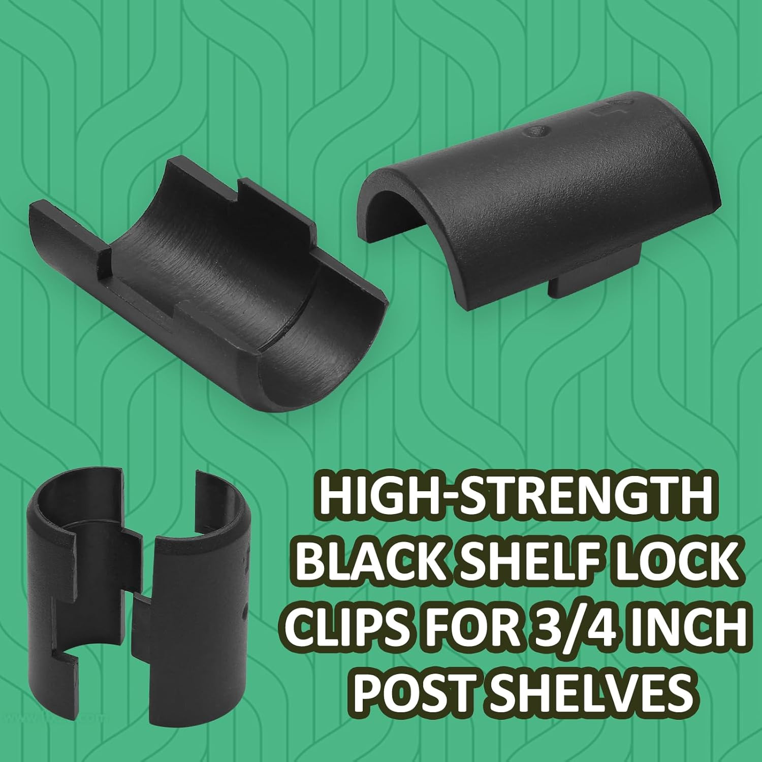 52 Pcs 3/4 Inch Wire Shelf Clips, Plastic Shelf Lock Clips for 3/4″ Post Shelvin