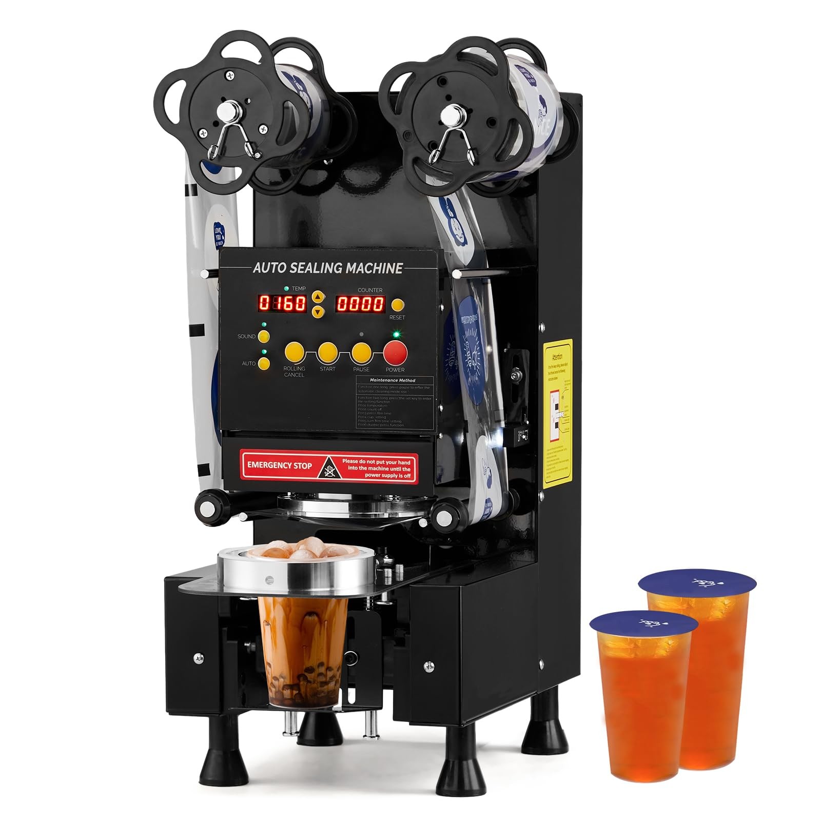 Bubble Tea Cup Sealing Machine Full Automatic Electric Cup Sealer 500-600 Cups/H